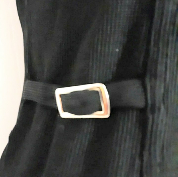 Womens sz 6 Black silver Buckle slit sides Ronnie nicole top Ladies shirt - Picture 6 of 8